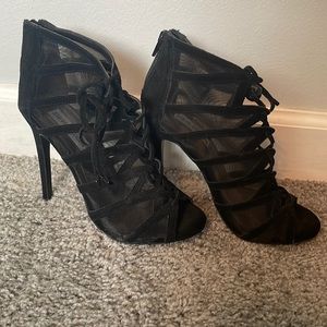 Black Lace-Up Steve Madden Heels